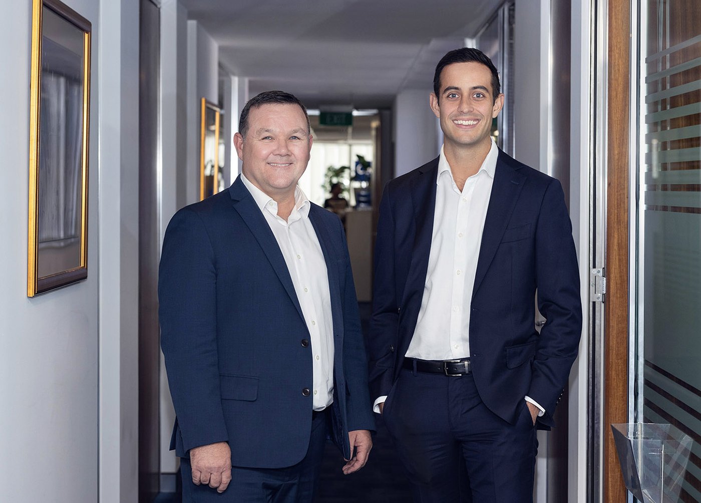 Brad Twite and Jackson Dongray in the Aspen Corporate Financial Planning office